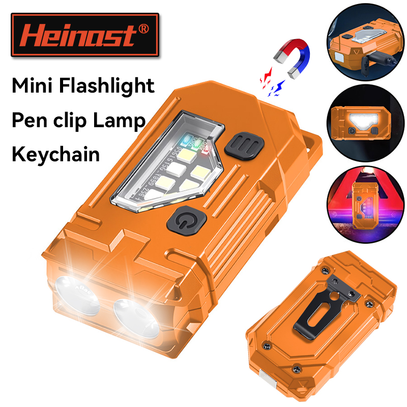 Fishing Light - Mini-Schlüsselanhänger, EDC-Taschenlampe, wiederaufladbar, magnetische Taschenlampe, superhelle