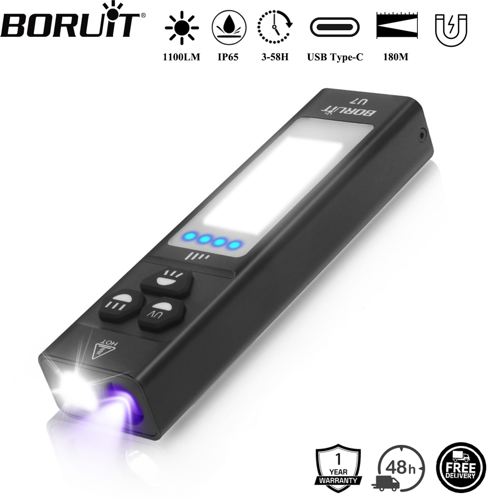 Fishing Light - BORUiT U7 UV-LED-EDC-Taschenlampe, 1100 lm, Typ