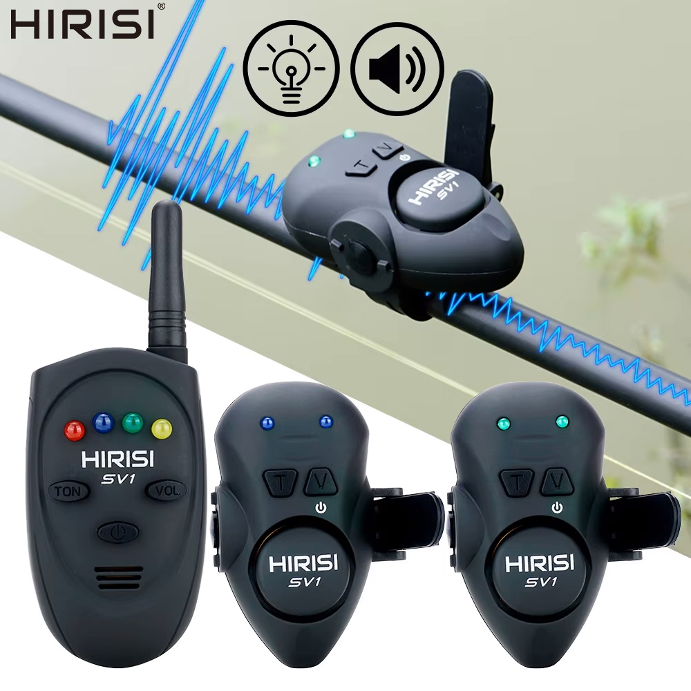 Bite Alarm - Hirisi SV1 Drahtloser Karpfenangel-Bissalarm 1+4 Empfänger-Set